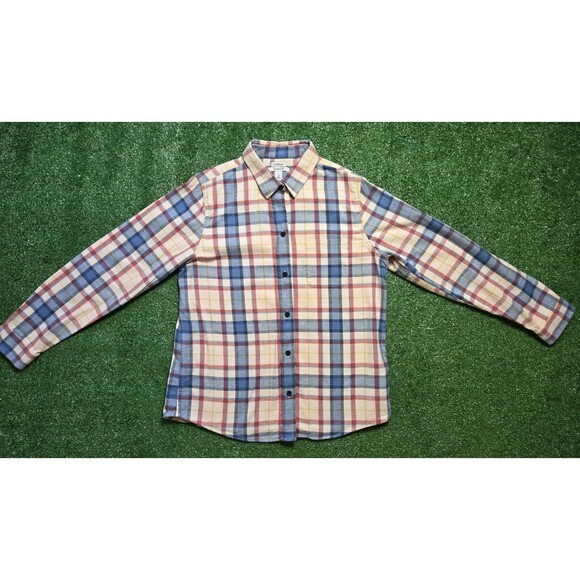L.L.Bean Scotch Plaid Flannel Button Up Shirt (Women's M) - Picture 3 of 14